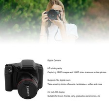 Digital Camera 16MP HD 180° Flip Screen Camera 1080P 16X Zoom 2.4in Screen Compa