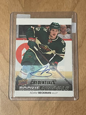 2021-22 Upper Deck Credentials Rookie arrivals Adam Beckman Auto #RA-38