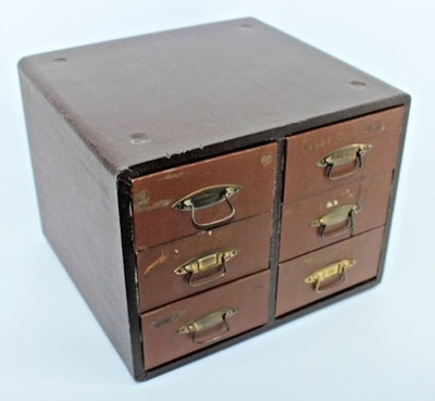 Vtg B & J Sequence Storage Case w/ 6 Drawers & Brass Handles - Multipurpose