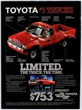 1987 TOYOTA PICKUP TRUCK Vintage 8"X11" Magazine Ad 1980's JUN-8