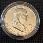 1955 Franklin Half Dollar 90% Silver Proof No Mint Mark In Capsule Estate Coins