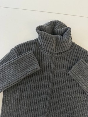 Lands' End Canvas Sweater Womens Small Gray Turtleneck thick ribbed capsule wool