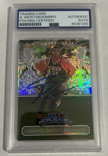 2014-15 Crusade Prizm Giannis Antetokounmpo Auto Autograph Signed Card PSA COA - Picture 1 of 2