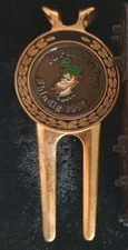 St Patrick's Day Vintage 1997 Golfer's Brass Divot Tool Ball Marker & Money Clip