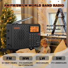 Portable Shortwave Radio XHDATA D-109 FM LW MW SW Bluetooth Receiver Global Band