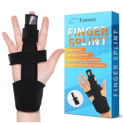 Fanwer Fingerschiene für Mittelfinger Ringfinger, Fingerorthese, verstellbar