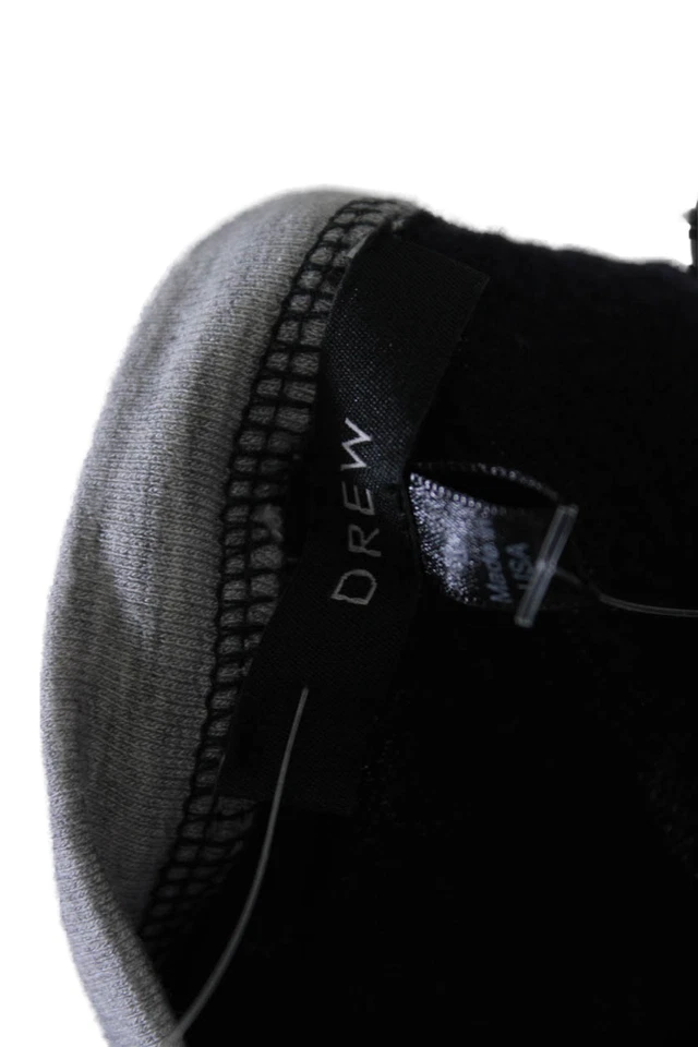 Camisas femininas Drew manga longa gola redonda com acabamento estampado cinza marinho marrom grande - Imagem 4 de 4