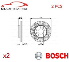 BREMSSCHEIBEN SATZ PAAR VORNE BOSCH 0 986 479 599 2PCS P FÜR KIA CARNIVAL II