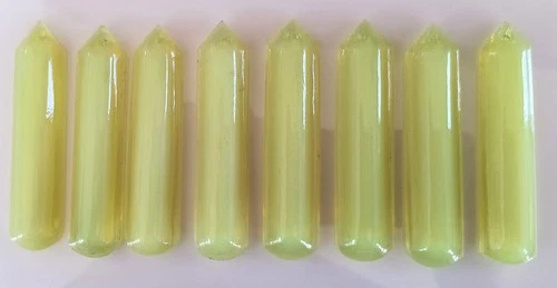 8 Pieces 4"  Antique Art Glass Prisms Steuben Glass or Tiffany Studios  NOS #2