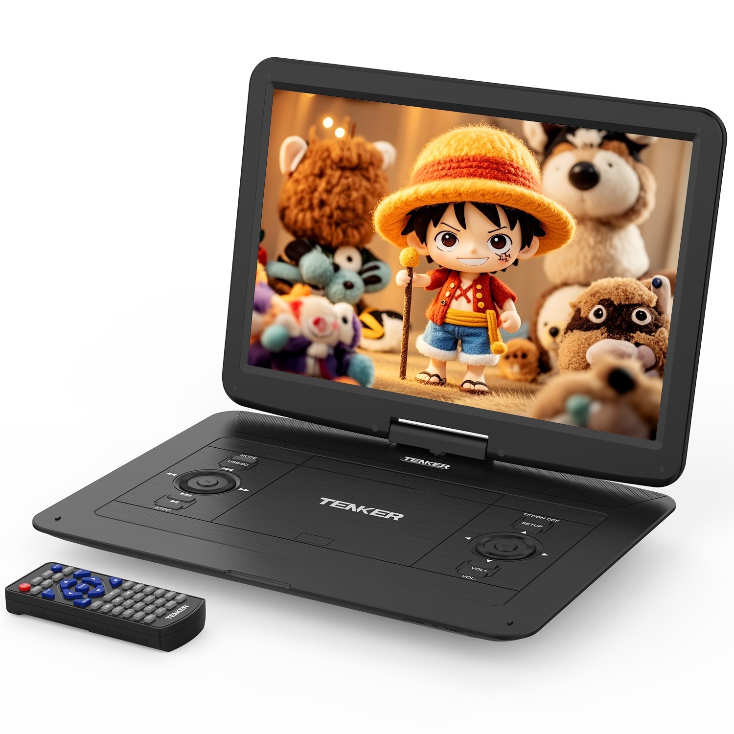 17.9" Portable DVD Player 15.6" HD Swivel Screen 6 Hours Rechargeable Battery US