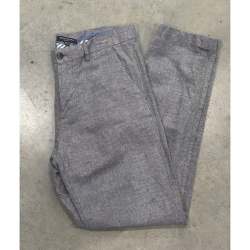 Banana Republic Aiden Fit 33 x 34 graue Herrenhose Leinenmischung