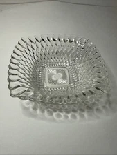 Vintage Anchor Hocking Early American Square Glass Fruit-Salad Bowl