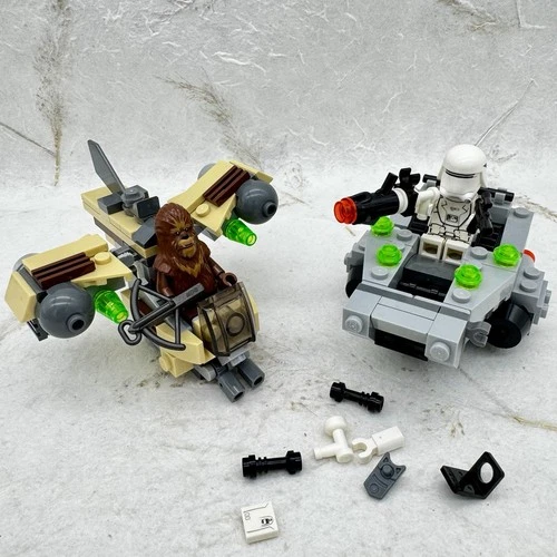 Star Wars LEGO Wookiee Gunship & First Order Snowspeeder Microfighters Lot Of 2