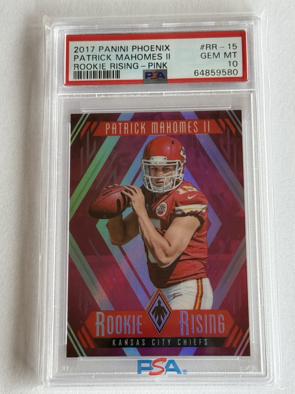 2017 Panini Phoenix - Rookie Rising Patrick Mahomes II #RR-15 Pink /199 (RC)