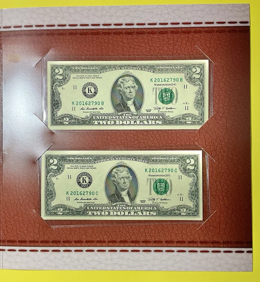 2016 Texas $2 Step Set ✦ Series 2009 “K” Notes Matched Serials, Limited Issue! - Image 2 of 4