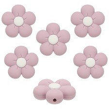 Knitting Needle Point Protectors, 6Pcs Needle Tip Stoppers Flower, Dark Purple