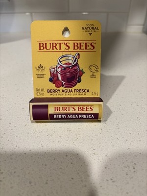 Burt's Bees Berry Agua Fresca Moisturizing Lip Balm Beeswax 0.15 oz