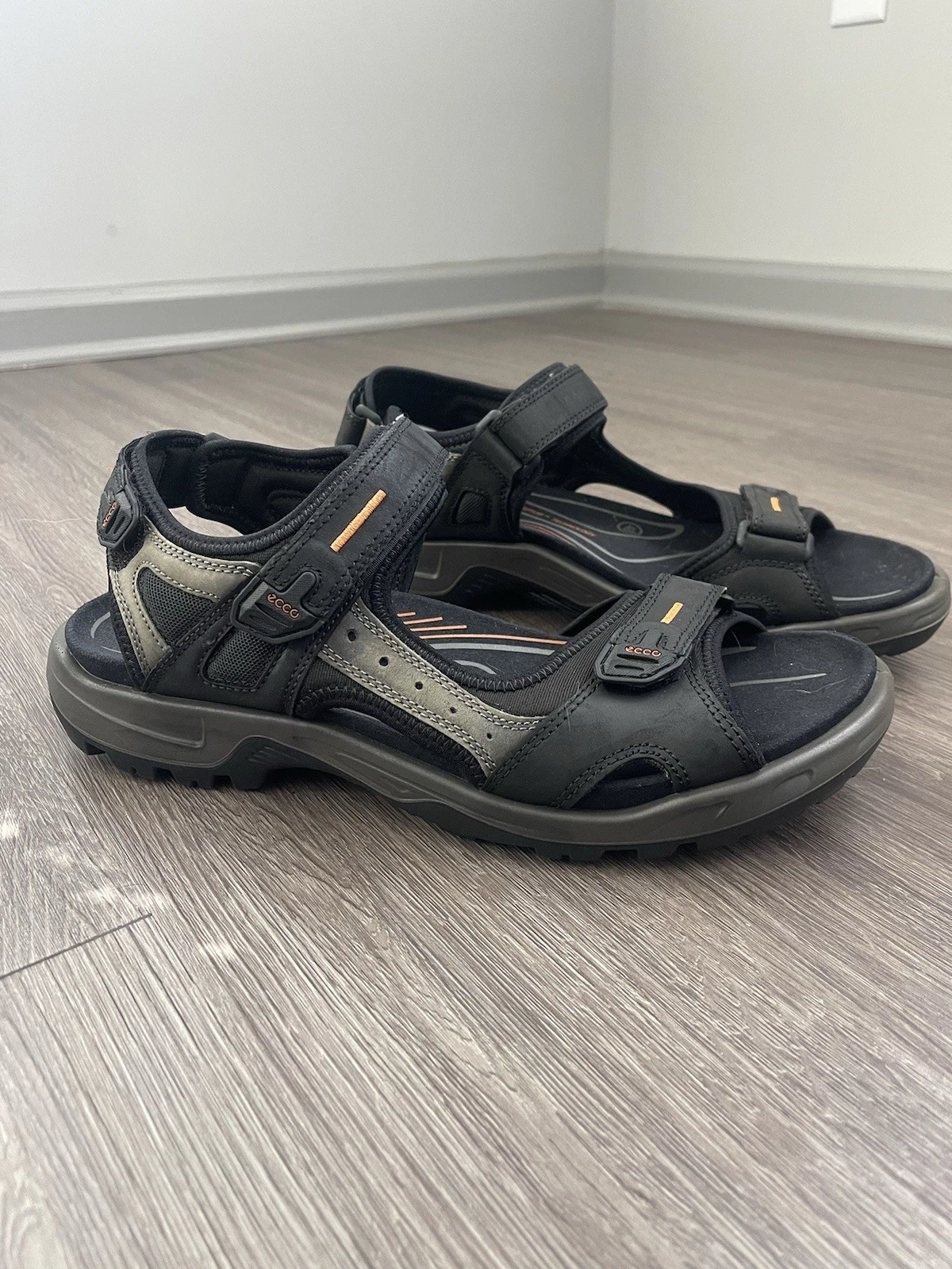 Ecco Yucatan sandali fuoristrada uomo EU 48 US 14 14 5 EUC nero grigio escursionismo