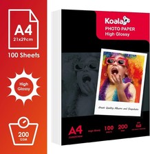 Image of KOALA Inkjet Photo Paper A4 Glossy 100 Sheets 200 GSM for A4, 100