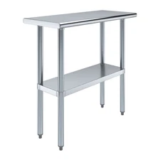 AmGood 16 in. x 36 in. Stainless Steel Table | Utility Kitchen Prep Work Table
