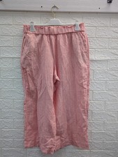 NEW Talbot's Wide Crop Pull On Washed Linen Pants Women's Size Large
