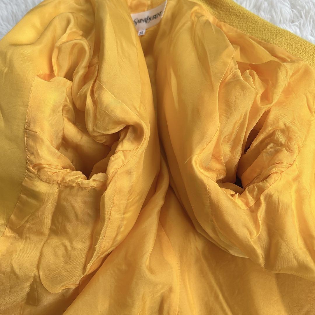 Yves Saint Laurent Vintage Mustard Yellow Gold Button Blazer Jacket 34 thumbnail 9