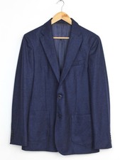 Boggi Milano Blue Wool Blazer Jacket, Size 46