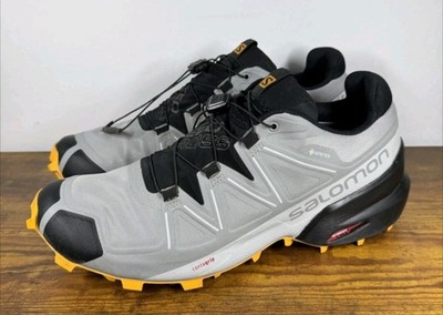 Salomon Speedcross 5 GTX Mens 11 Grey Orange Gore-Tex Trail Running Shoes 414613