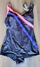 NWT Vintage MAINSTREAM Pinup Style One Piece Swimsuit Womens 16 Black Stripes