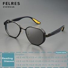 Photochromic Polygon Reading Glasses Men Personality Presbyopic Sunglasses Hot