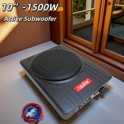 #ad #ad 10quot; 1500W Car Subwoofer Ultra Slim Under Seat Built in Amp Enclosed $70.99