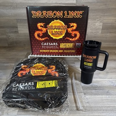 Dragon Link Caesars Rewards Promo Set Backpack & Tumbler Aristocrat Gaming New