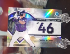 2023 Bowman Chrome - Bowman Scouts Top 100 #BTP-46 Drew Romo (RC) Rockies