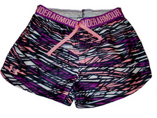Under Armour Girls Size YLG Loose Heat Gear Shorts Running Pink Purple