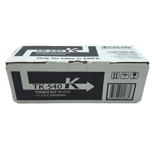 Kyocera TK-540K Black Toner Cartridge Genuine Original Kit FS-C5100DN Printer - Picture 2 of 18