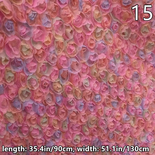 Tela de malla con flores de rosa 3D para boda vestido formal costura hágalo usted mismo manualidades - Imagen 19 de 38