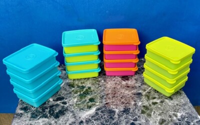 New TUPPERWARE Mini Square Away ''The Original  Container'' 170mil  Set of 4