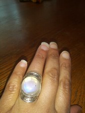 ornate moonstone sterling ring 7.5