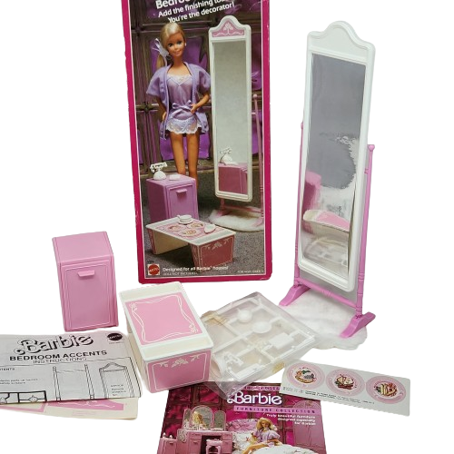 VINTAGE 1987 BARBIE SWEET ROSES DREAM HOUSE BEDROOM ACCENTS