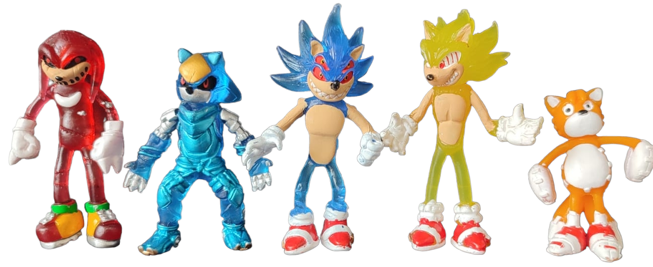 Sonic.Exe baby 4 figure set 3 hard plastic mexican figures Creepypasta  SegA