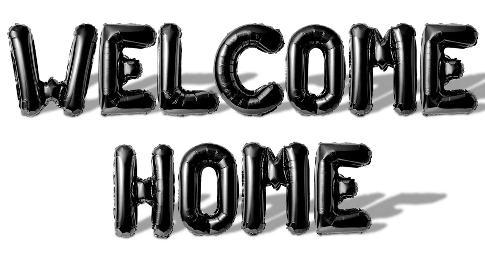 WELCOME HOME Letter Balloon Banner - 10 Color Options - DIY Party Decorations - Image 1 of 4