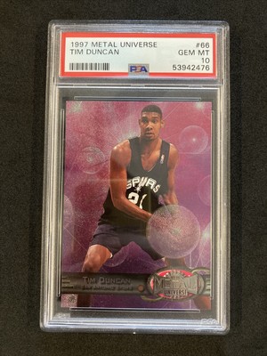 PSA 10 Tim Duncan 1997 Rookie RC METAL UNIVERSE Spurs | eBay