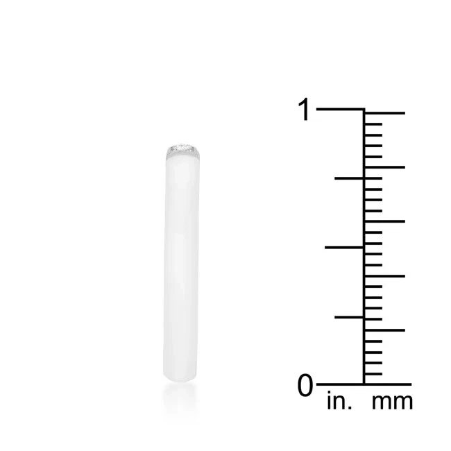 Anillo banda cerámica blanca con circonita cúbica Foto 4 de 4