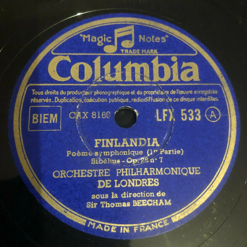 Sibelius - Finlandia - 25 cm 78 RPM - Bild 2 von 2