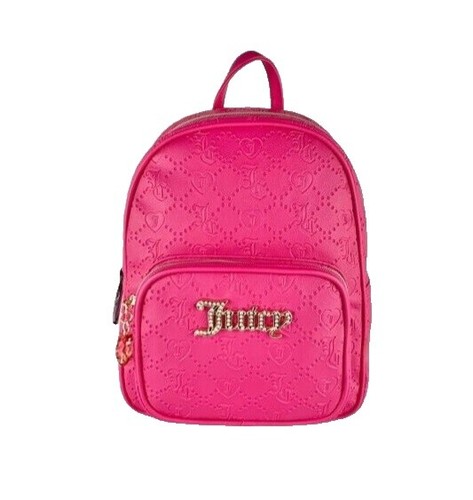 Rare JUICY COUTURE Women\'s Black & Hot Pink BACKPACK LapTop School Work Bag EuC Rare JUICY COUTURE Women main image 2