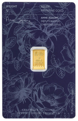 Royal Mint Best Wishes 1g massiv .999 24k Goldbarren als Geldanlage / Geschenk