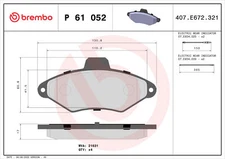 Brembo P 61 052 brake pad set, disc brake for Citroen