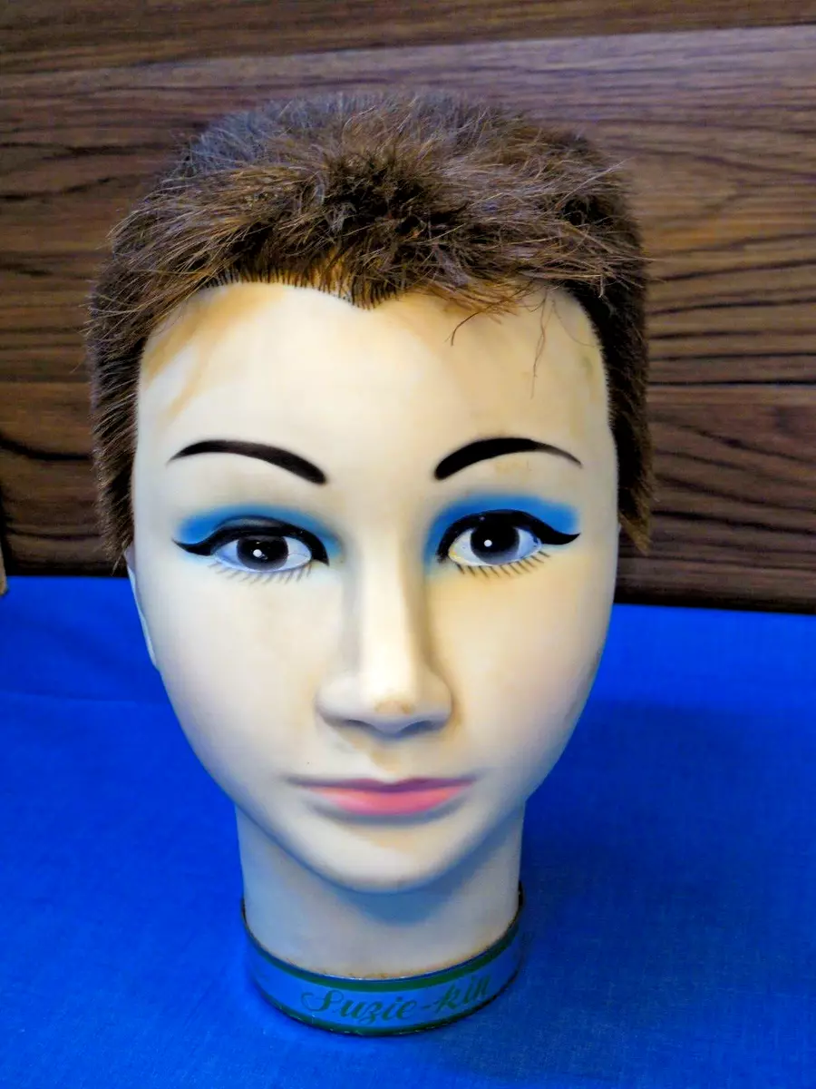 Vtg Miss Suzie-Kin K-600 Cosmetology Mannequin Head Short Human