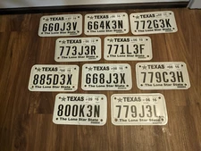 MOTORCYCLE LICENSE PLATE LOT ....... 10 TEXAS MOTORCYCLE LICENSE PLATES