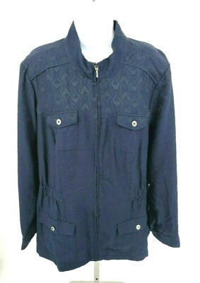 Christopher & Banks Jacket Womens XL Blue Full Zip Walking Athletic New 